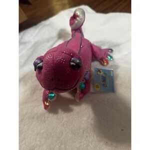 Webkinz Glamour Gecko Plush Magenta Pink Sparkle Lizard Ganz HM462 NWT Retired